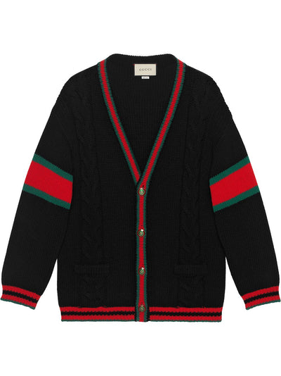 GUCCI OVERSIZE CABLE KNIT CARDIGAN