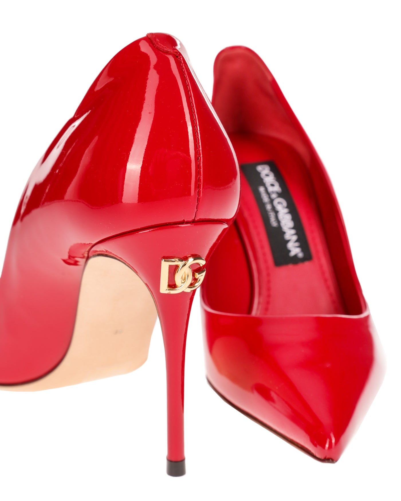 DOLCE & GABBANA CARDINALE RED PATENT DECOLLETES 