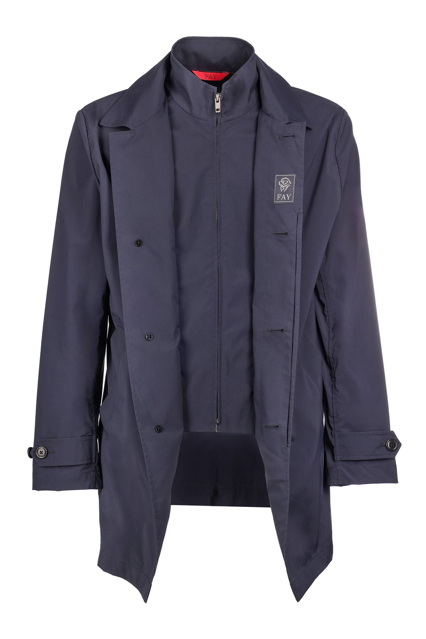 FAY BLUE TRENCH COAT OVERCOAT