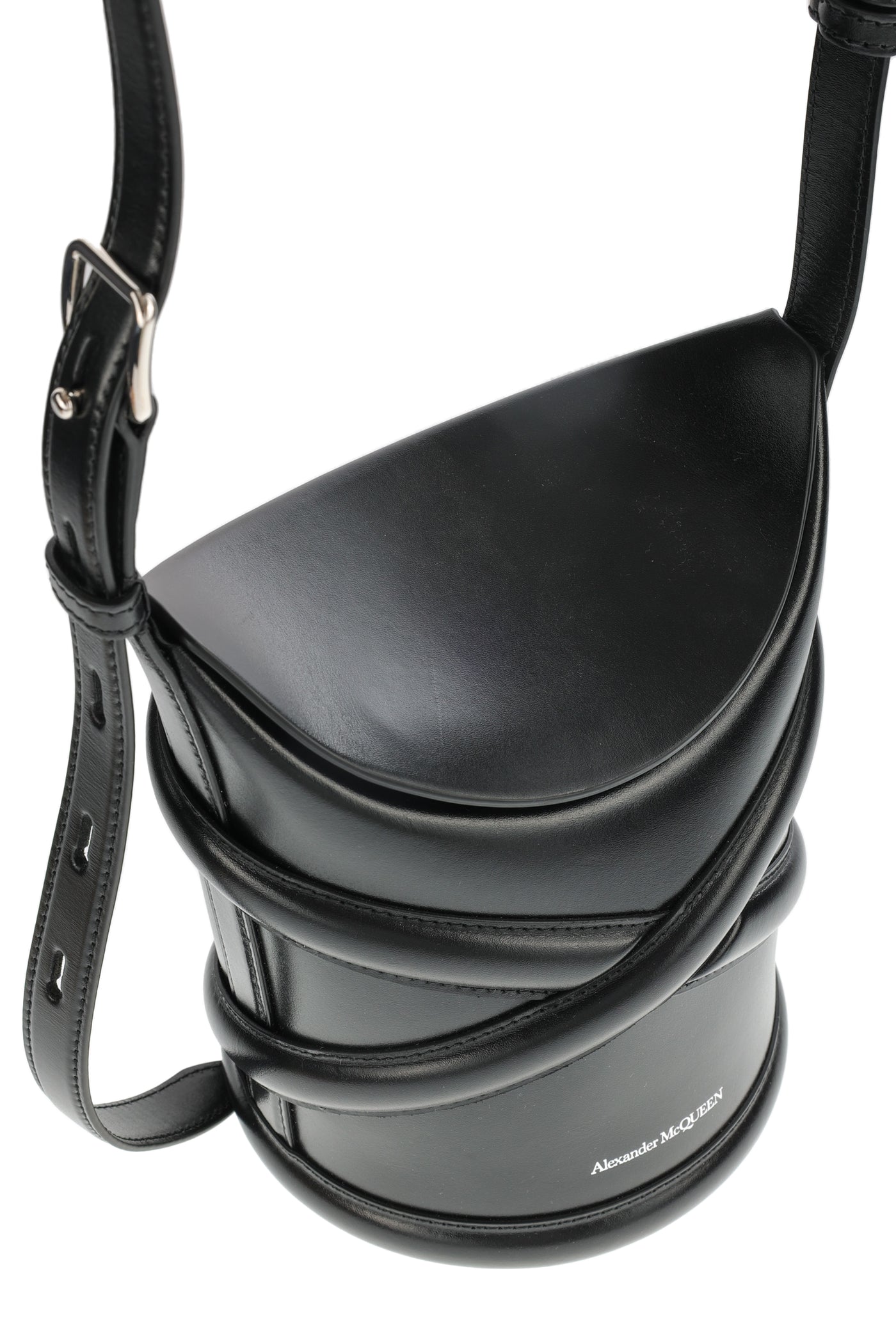 ALEXANDER MCQUEEN THE CURVE BLACK SHOULDER BAG 