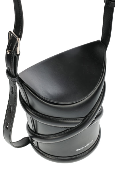 ALEXANDER MCQUEEN THE CURVE BLACK SHOULDER BAG