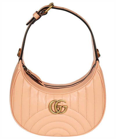 GUCCI GG MARMONT HALF MOON SHAPED MINI BAG PEACH