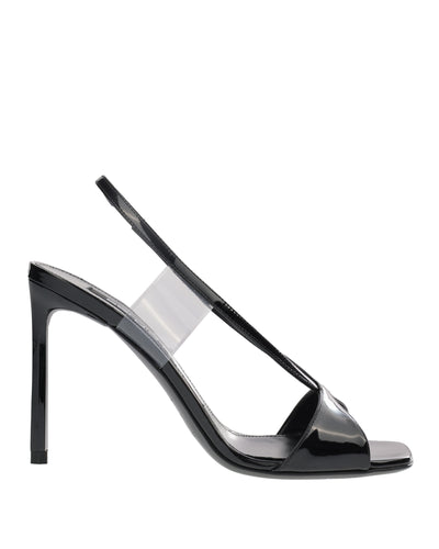 SERGIO ROSSI SHINY SANDAL WITH BLACK HEEL 