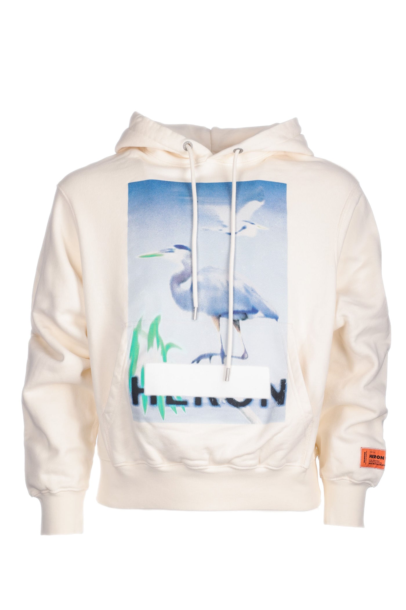 HERON PRESTON WHITE HOODED SWEATSHIRT 