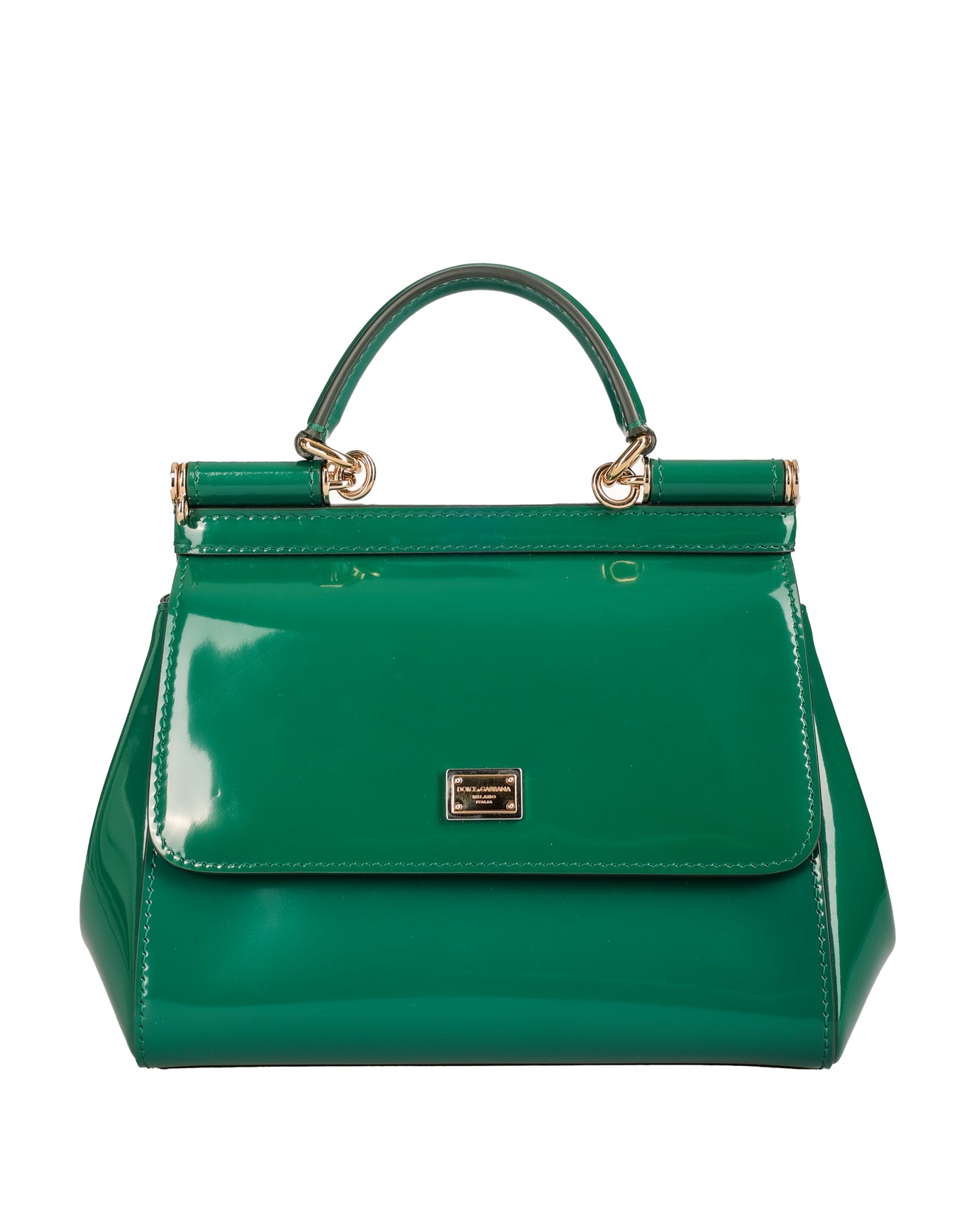 DOLCE & GABBANA SICILY SMALL PATENT LEATHER HANDBAG