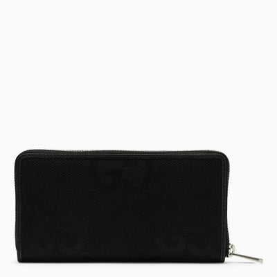 GUCCI JUMBO GG ZIP-AROUND BLACK WALLET