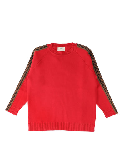 FENDI KIDS SWEATER ALL-OVER FF MONOGRAM BANDS