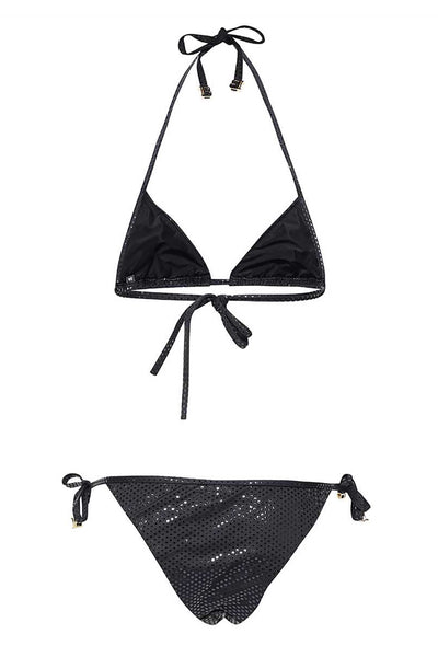 BALMAIN METALLIC BLACK BIKINI 