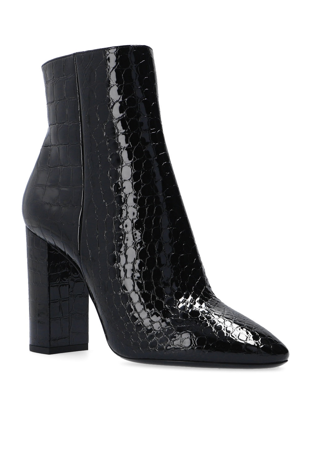 SAINT LAURENT LOU 75 COCCO ANKLE BOOTS