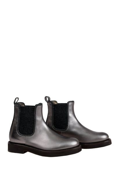 BRUNELLO CUCINELLI KIDS LEATHER ANKLE BOOTS