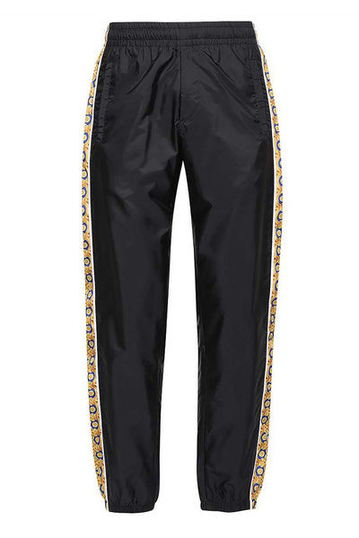 VERSACE BLACK SIDE-STRIPE TRACK PANTS