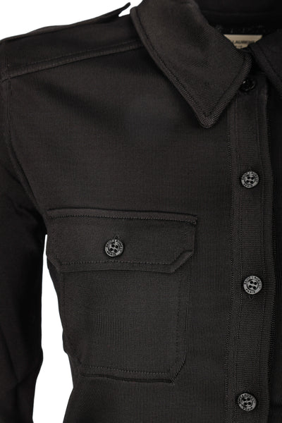 SAINT LAURENT LONG SLEEVE POLO WITH BLACK BUTTONS
