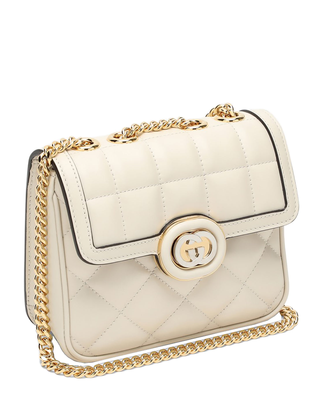 GUCCI DECO SHOULDER BAG IN IVORY QUILTED LEATHER