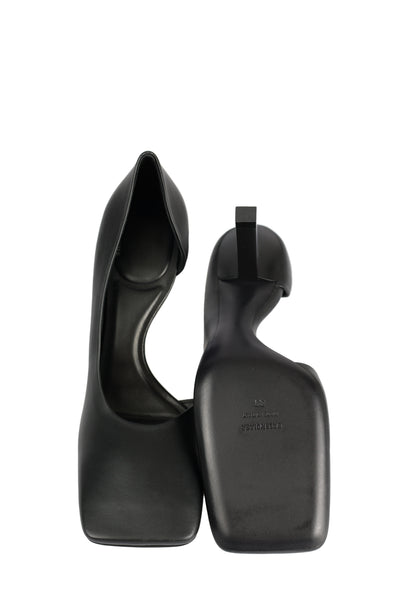 BALENCIAGA VOID D'ORSAY BLACK LEATHER PUMPS