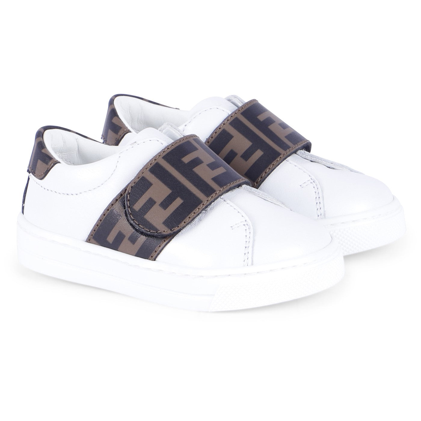 FENDI FF LEATHER SNEAKERS