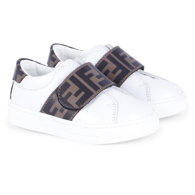 FENDI FF LEATHER SNEAKERS