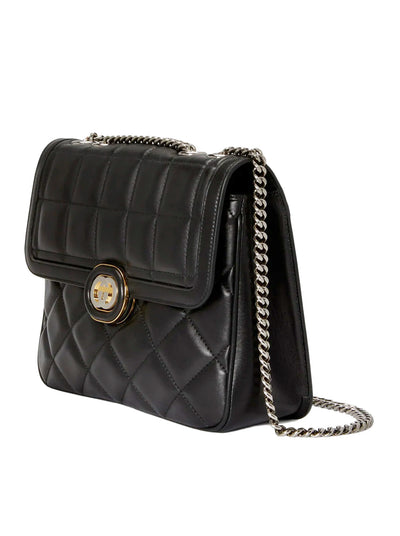 GUCCI DECO SHOULDER BAG IN BLACK QUILTED LEATHER