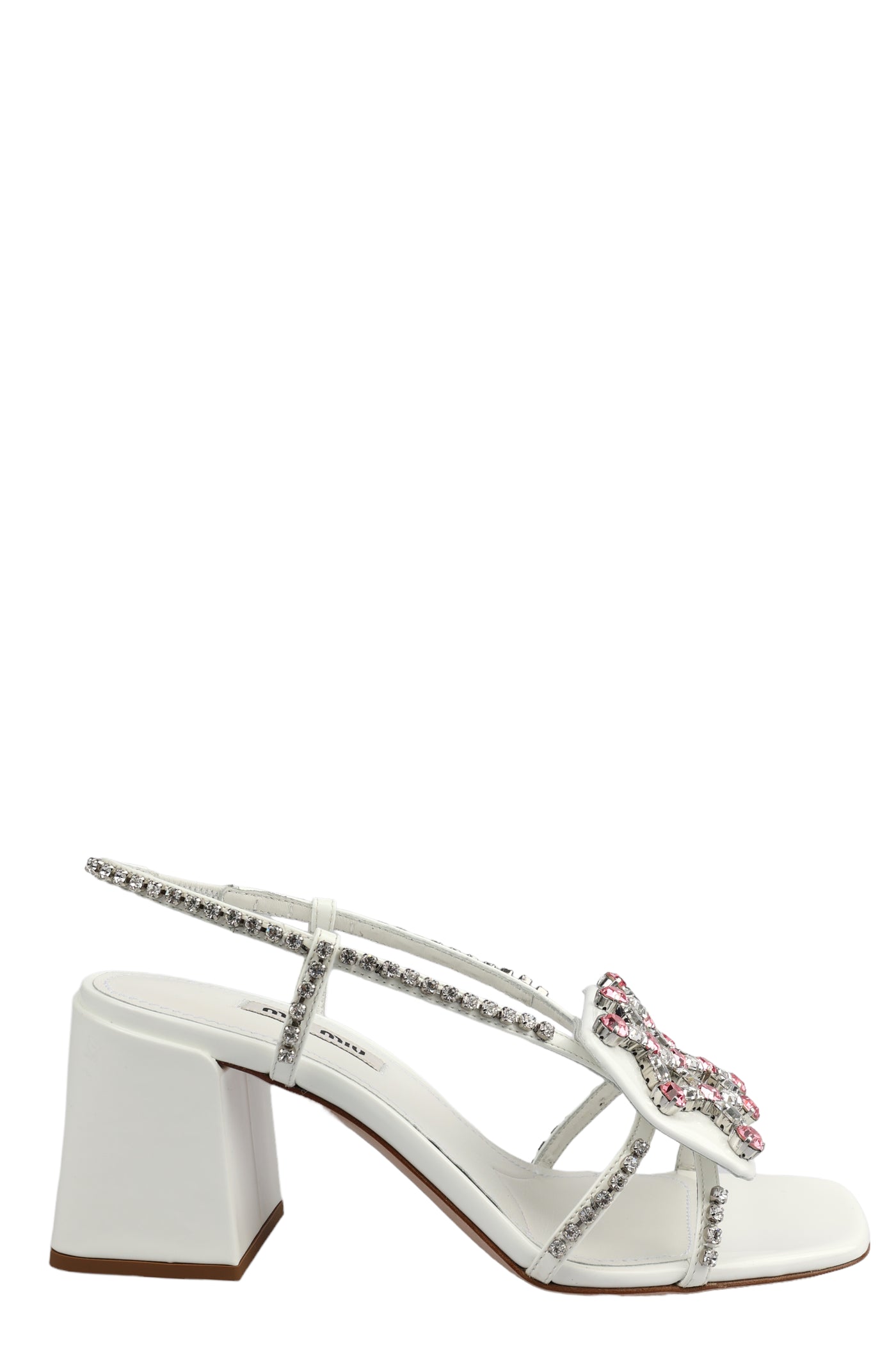 MIU MIU CRYSTAL EMBELLISHED SANDALS