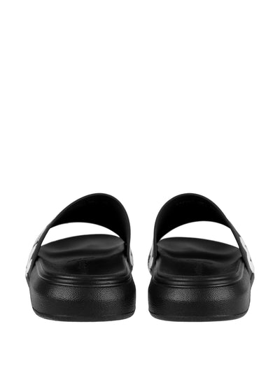 ALEXANDER MCQUEEN GRAFFITI-LOGO SLIP-ON SLIDES