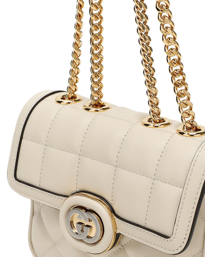 GUCCI DECO SHOULDER BAG IN IVORY QUILTED LEATHER