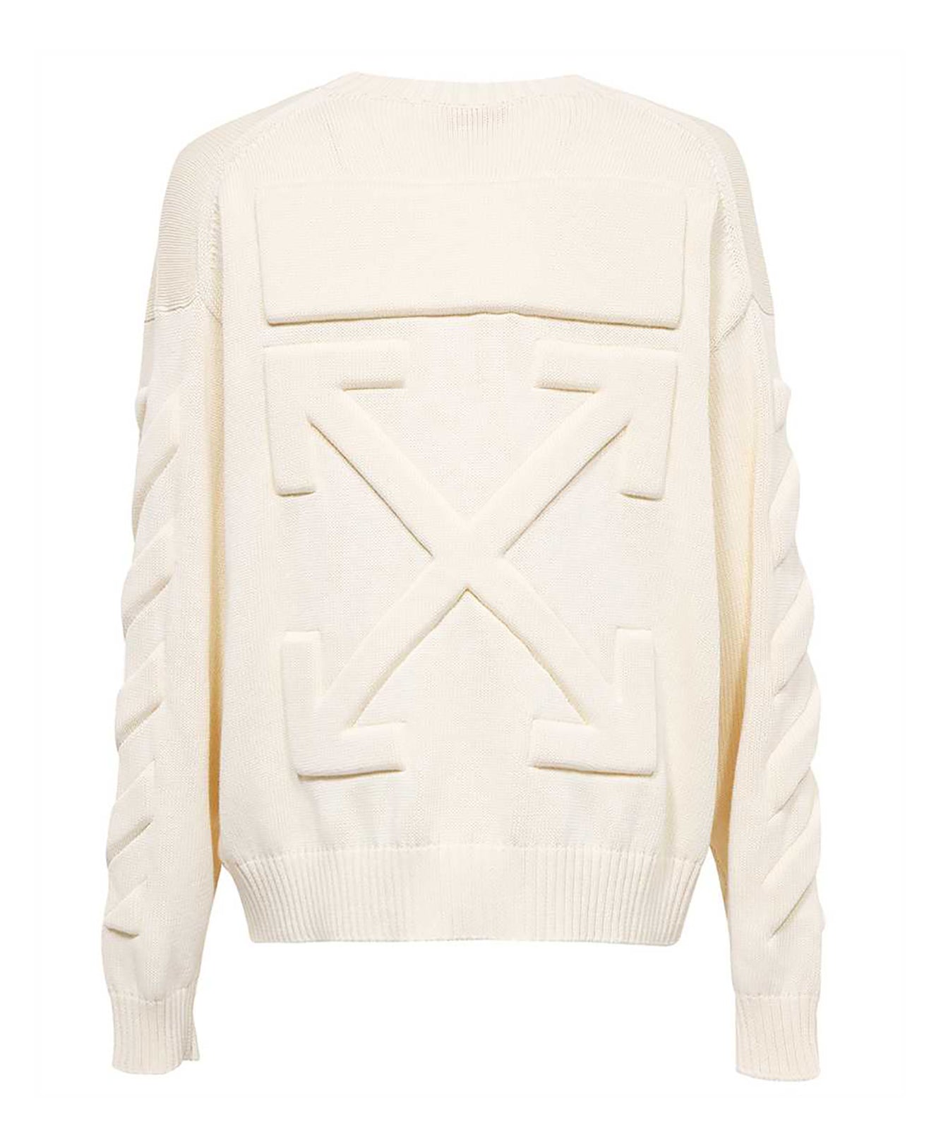 OFF WHITE CREAM LOGO SWEATER