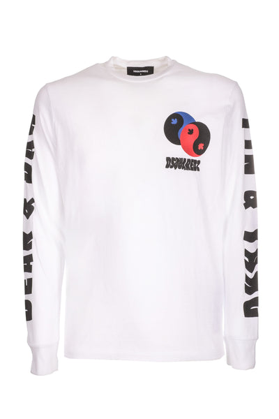 DSQUARED2 WHITE LONG SLEEVE T-SHIRT