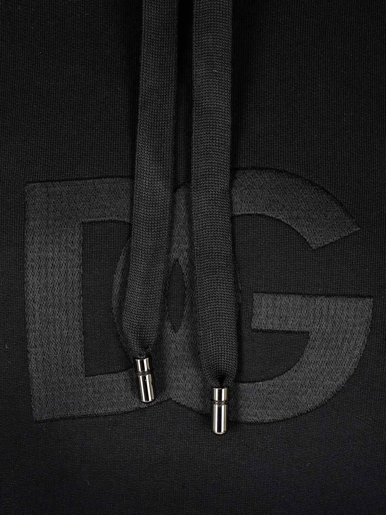 DOLCE & GABBANA BLACK HOODED SWEATSHIRT